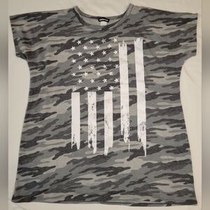 HEIMISH USA Gray Camo Tee with Flag Design